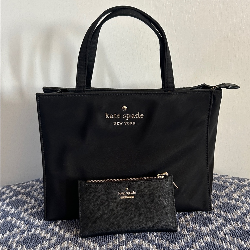 Kate Spade Black Tote with Matching Wallet